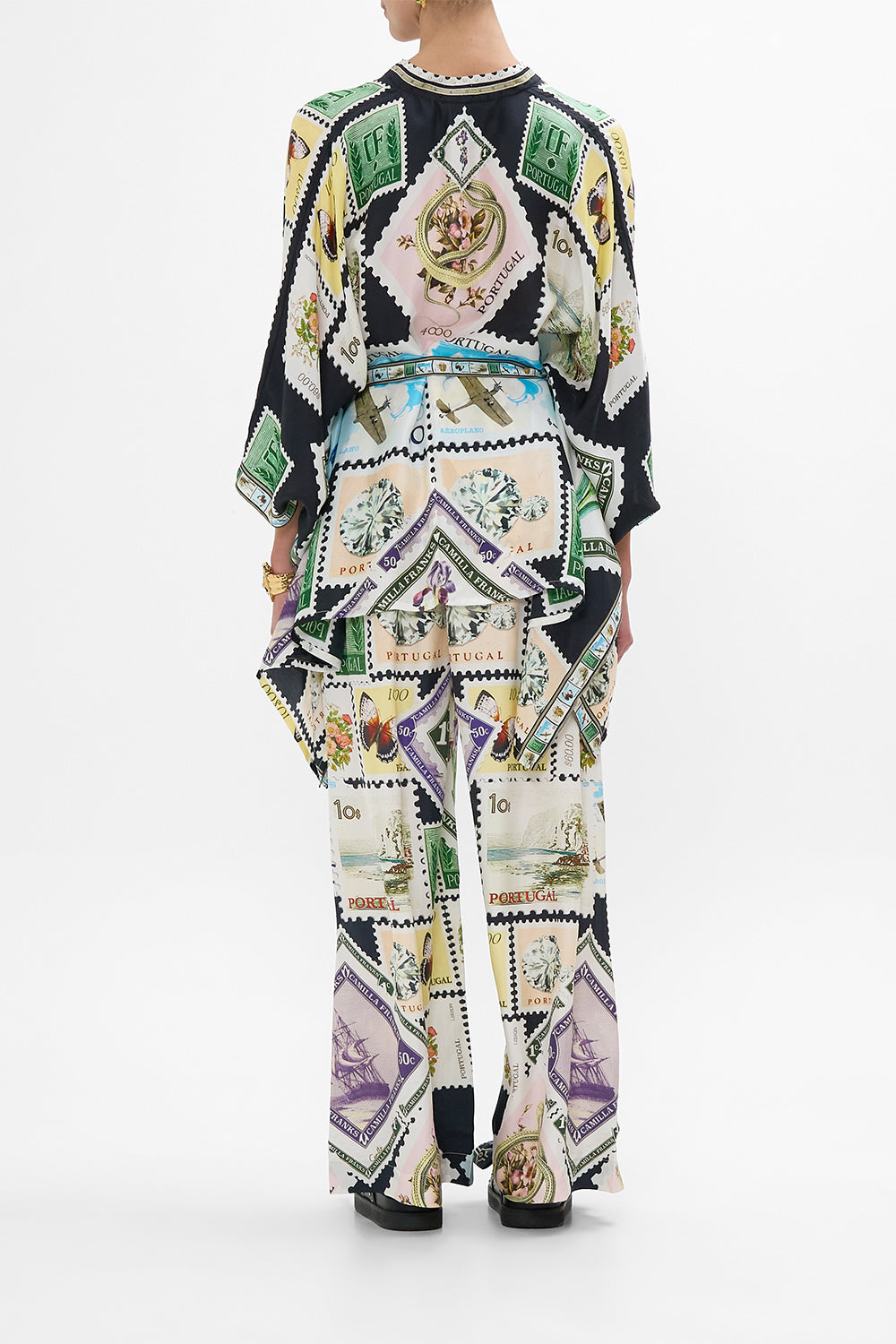The CAMILLA BUTTON THROUGH SCARF BLOUSE MY PORTO PEN PAL in our  print.