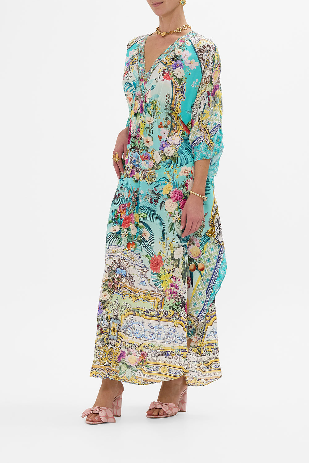 GATHERED WAIST KAFTAN GARDENS OF QUELUZ