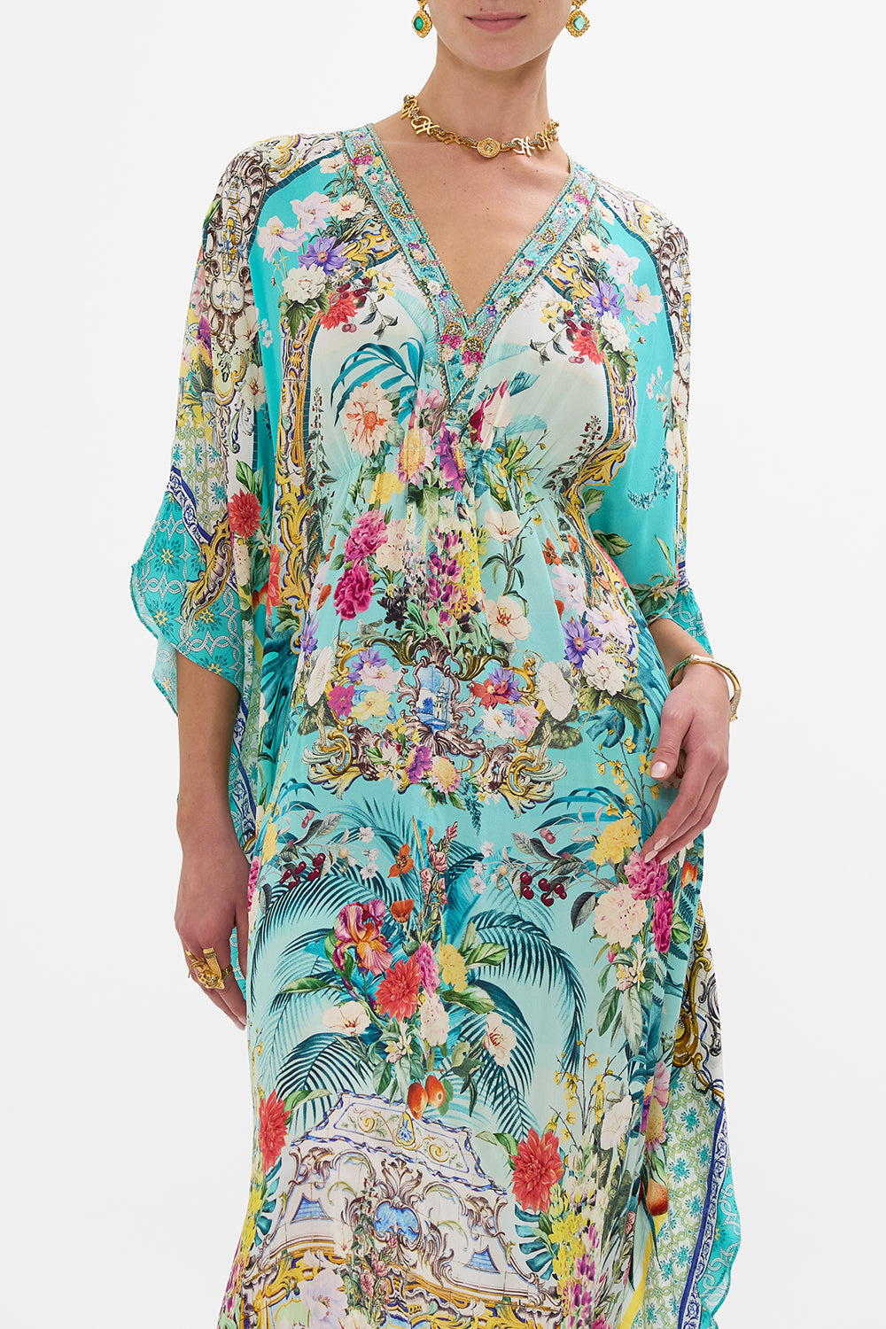 GATHERED WAIST KAFTAN GARDENS OF QUELUZ