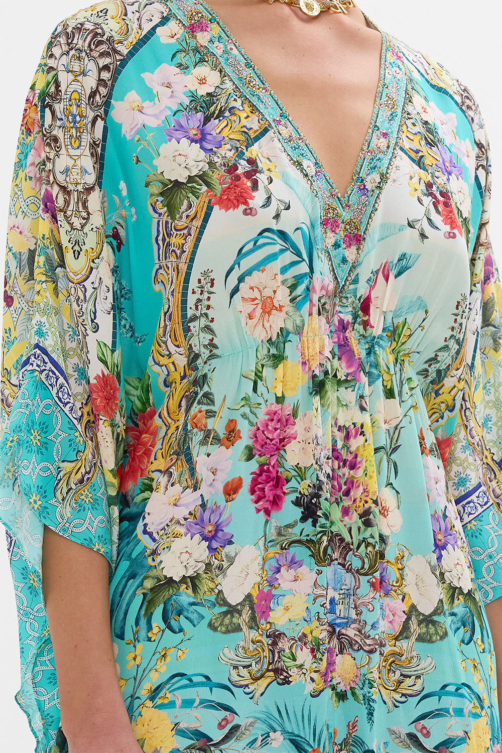 GATHERED WAIST KAFTAN GARDENS OF QUELUZ