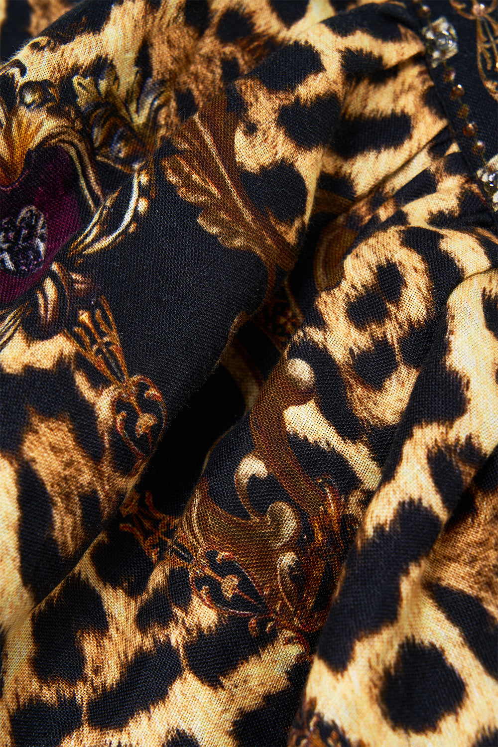 The CAMILLA RUFFLE WRAP TOP SAINTS AND SISTERS in our  print.