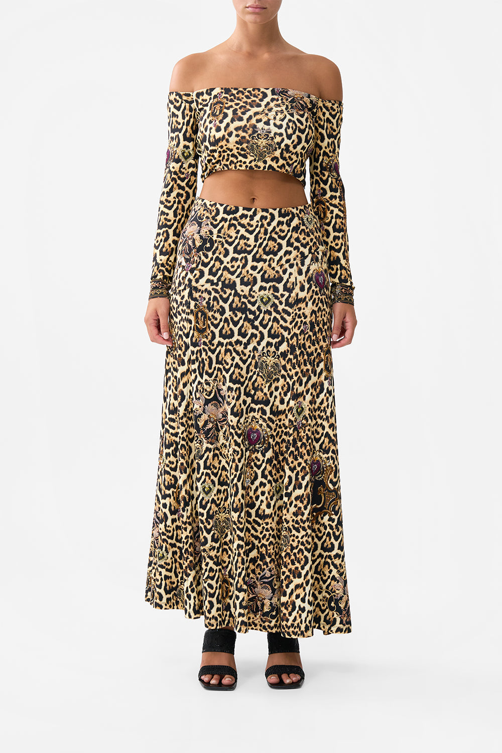 OFF SHOULDER  CROPPED JERSEY TOP SAINTS AND SISTERS