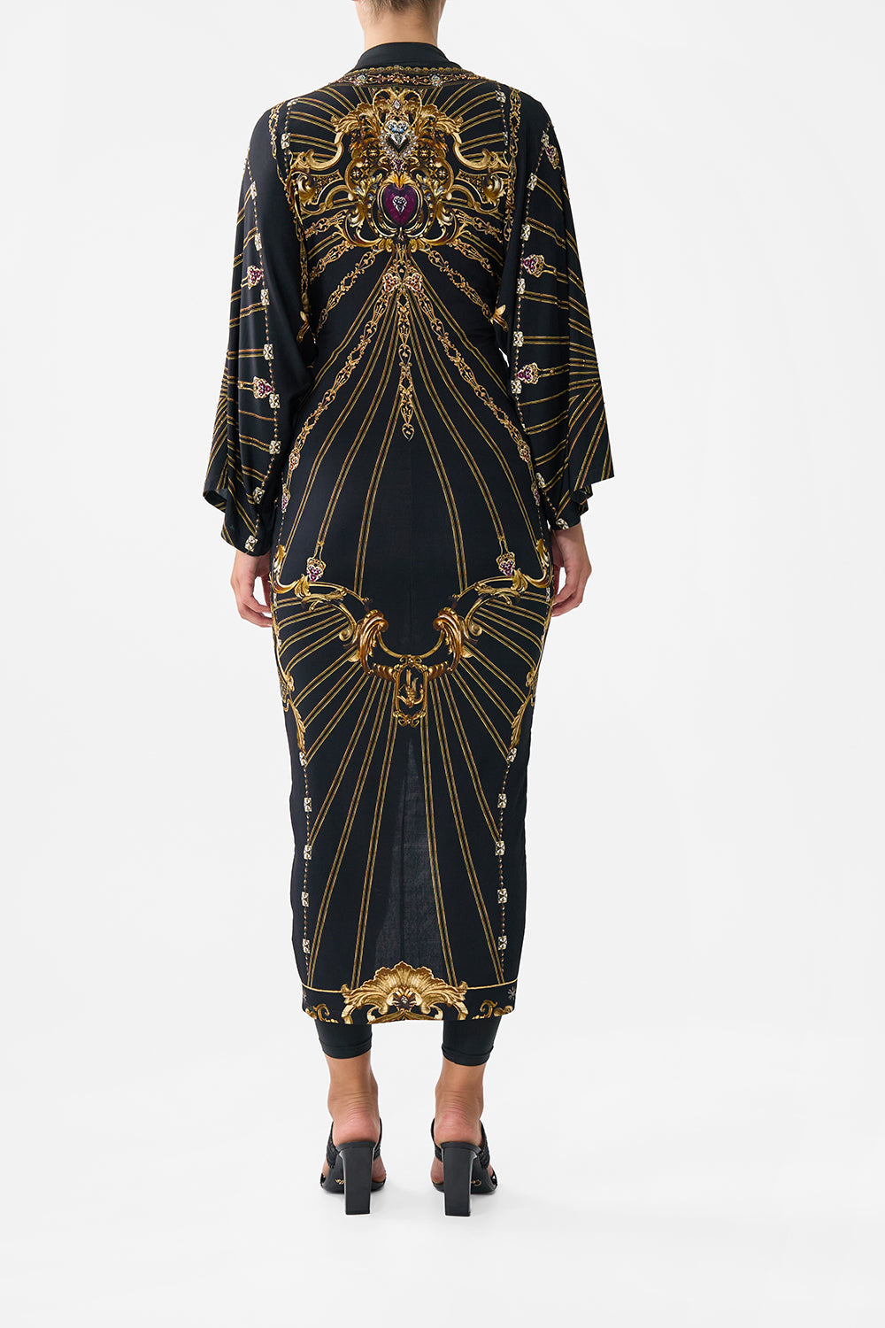 LONG SPLIT FRONT TWIST DRESS BAROQUE AROUND THE CLOCK