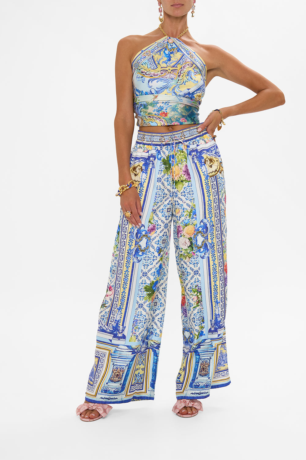The CAMILLA STRAIGHT LEG PANT WALL TO WALL WONDERS in our WALL TO WALL WONDERS print.