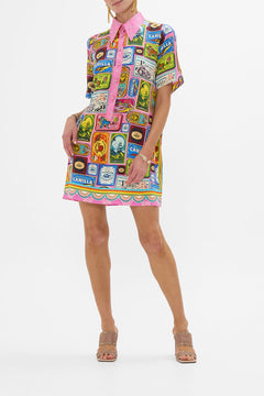 SHORT SLEEVE MINI SHIRT DRESS SALTY SPLENDOUR