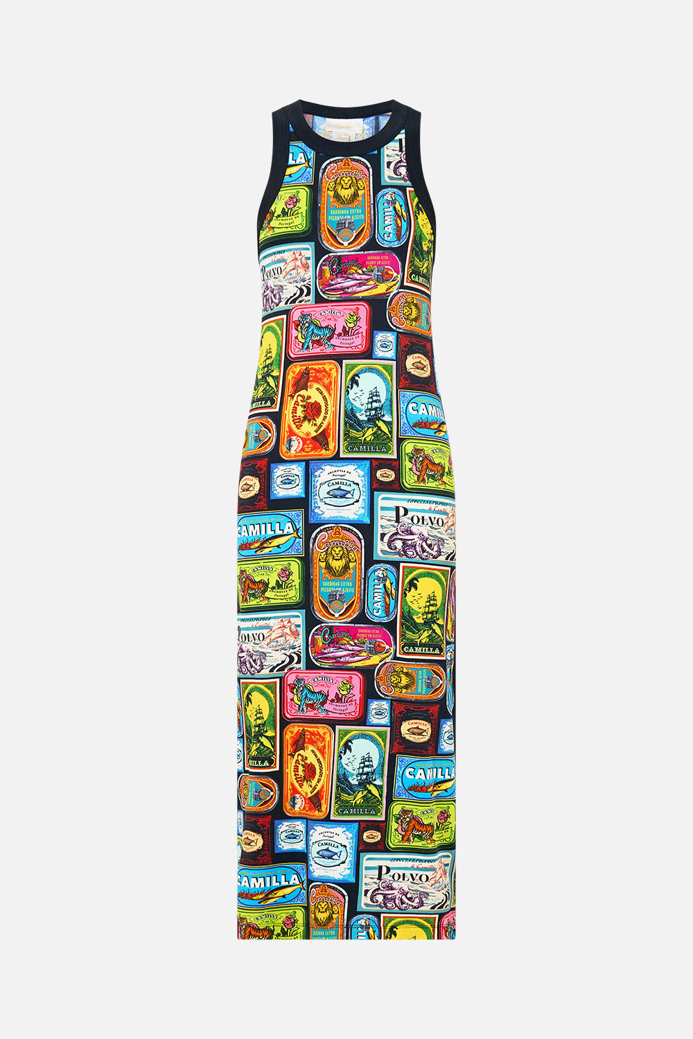 The CAMILLA JERSEY TANK DRESS SAL DO MAR in our  print.