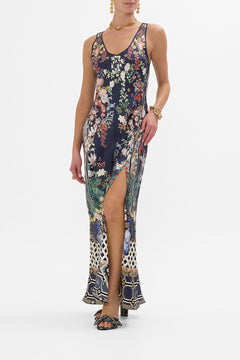 CAMILLA Bias Cut Tank Dress in Palacio Poetry print