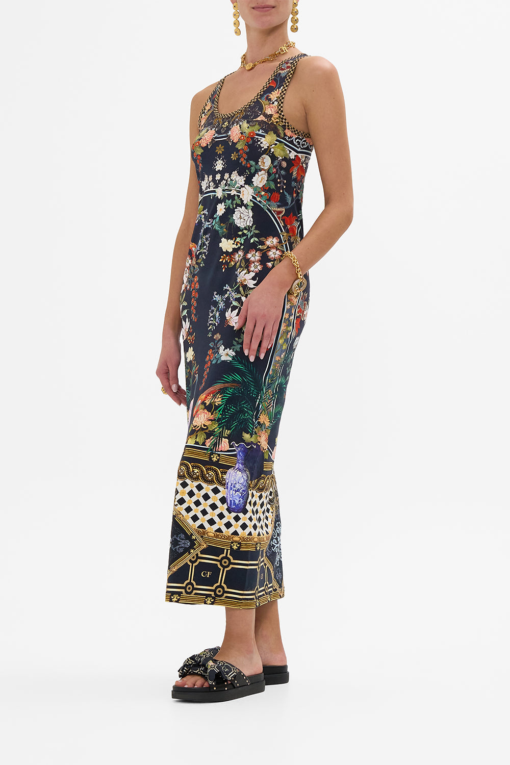 JERSEY SCOOP NECK TANK DRESS PALACIO POETRY