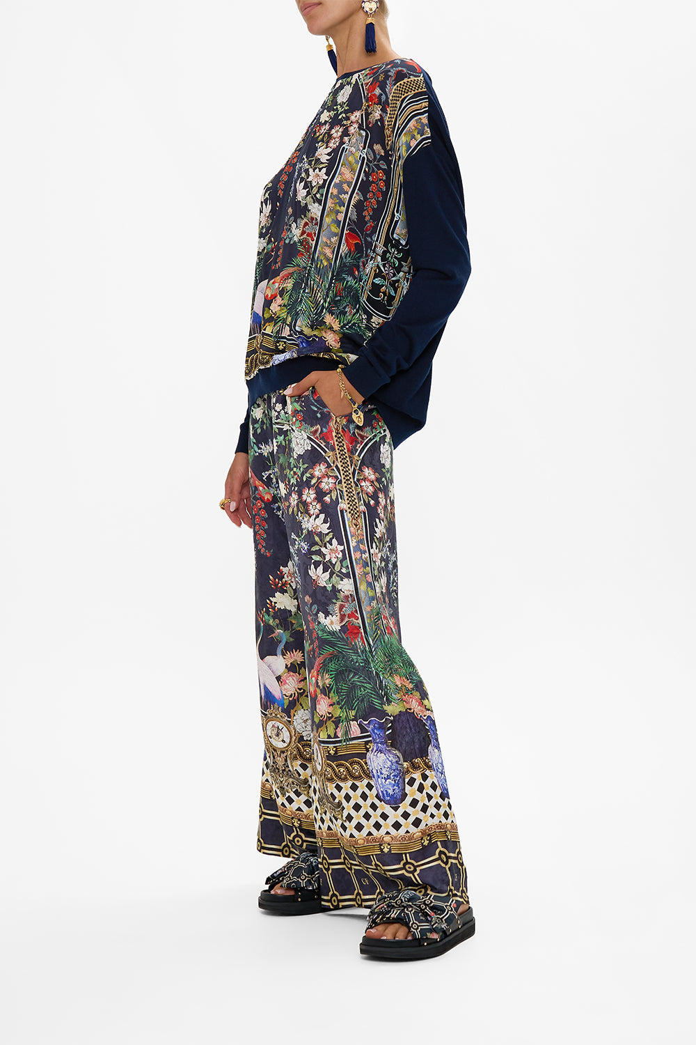 The CAMILLA LONG SLEEVE JUMPER WITH PRINT FRONT PALACIO POETRY in our  print.