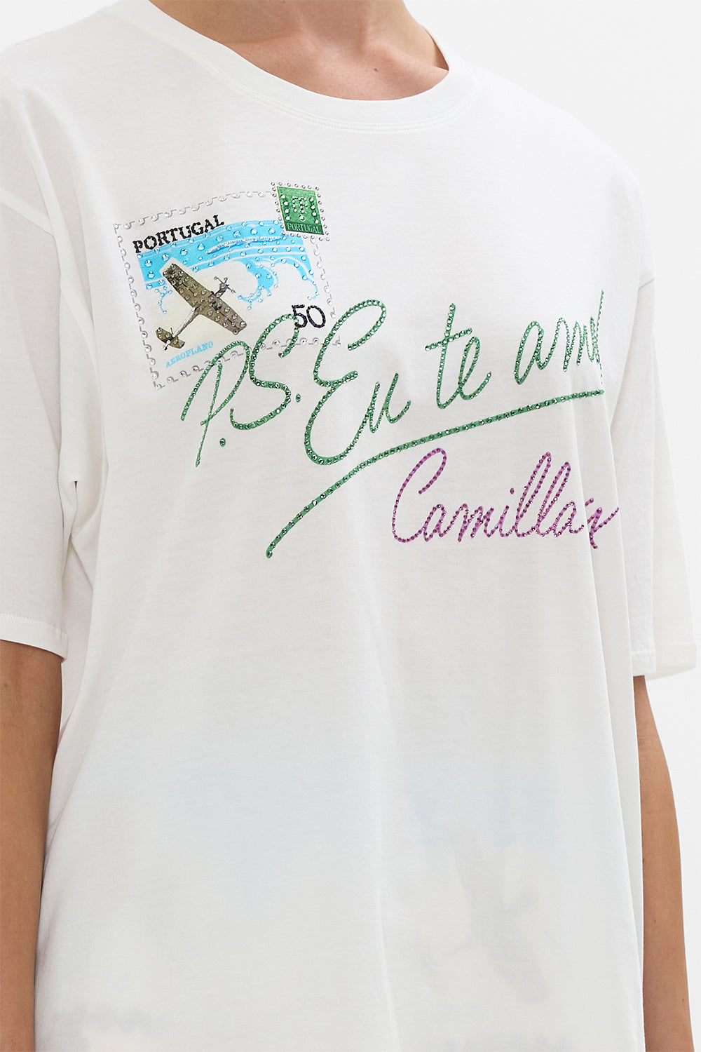 OVERSIZED BAND TEE - WHITE MY PORTO PEN PAL