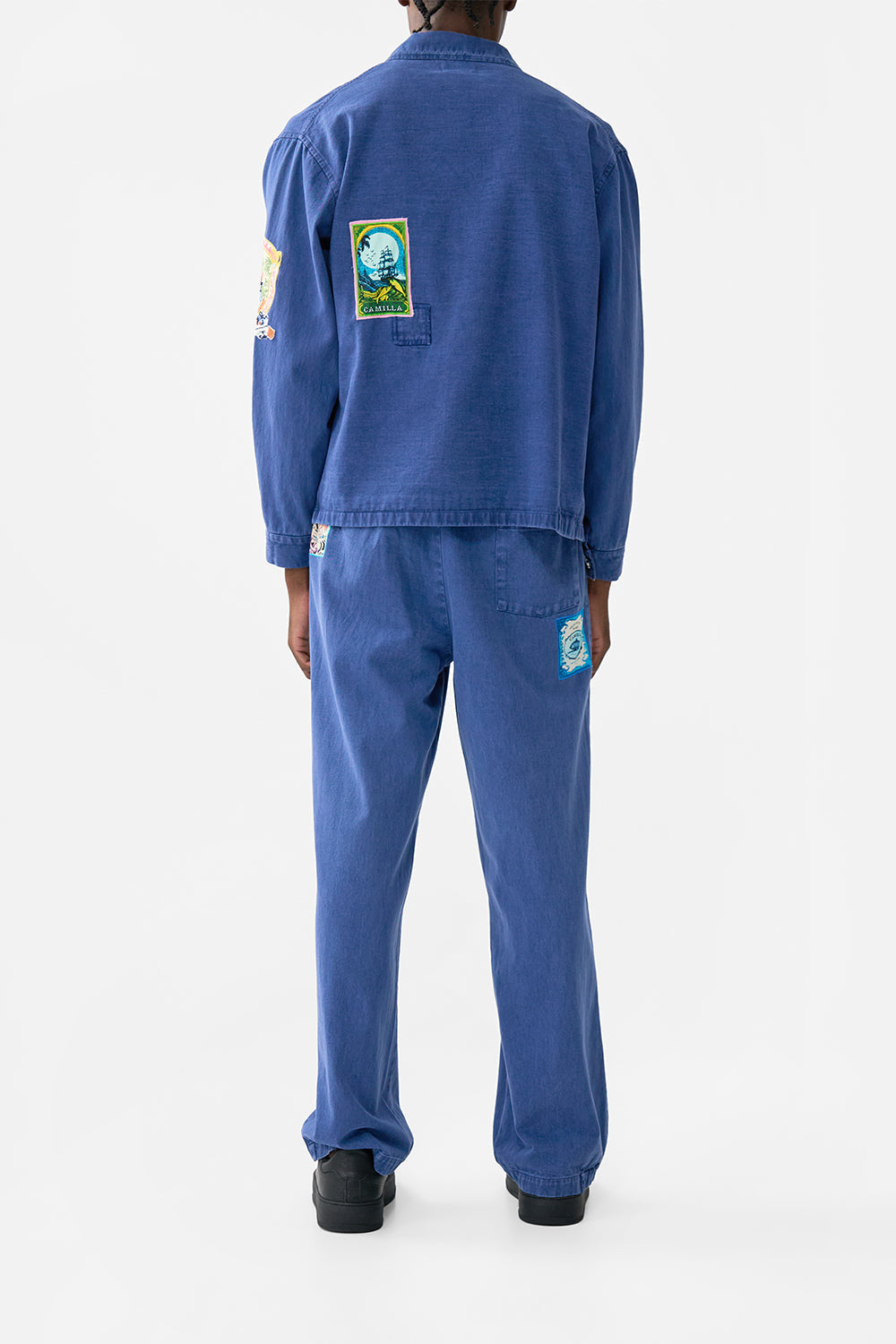 The CAMILLA STRAIGHT LEG PLEATED CHINO SONG OF SAINT ANTHONY in our  print.