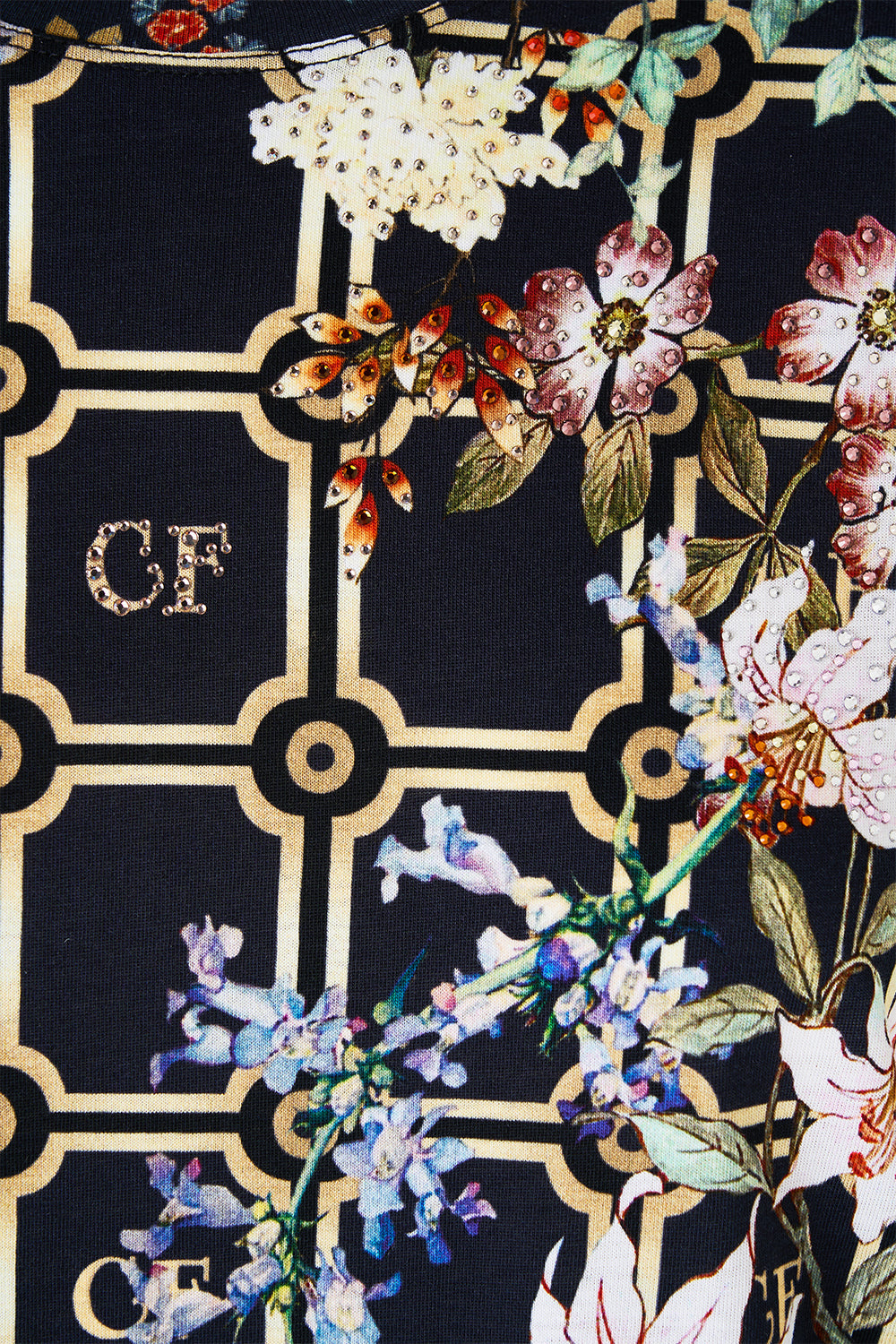 SLIM FIT ROUND NECK T-SHIRT - MULTI PALACIO POETRY