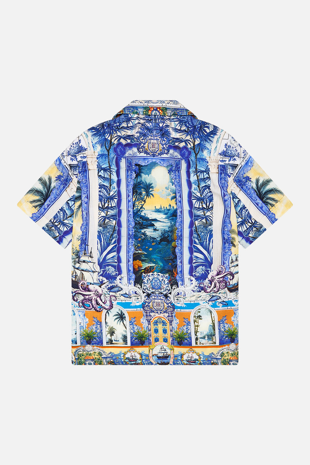 The CAMILLA BOYS SHORT SLEEVE SHIRT 4-10 SONG OF SAINT ANTHONY in our  print.