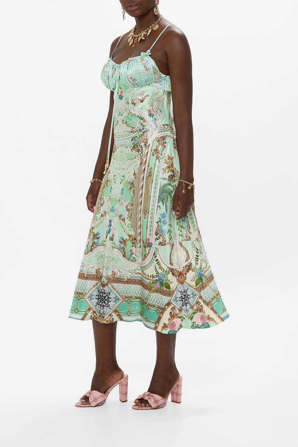 GATHERED BODICE BIAS DRESS PESTANA PANORAMA