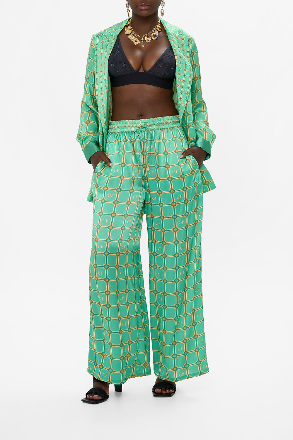 The CAMILLA STRAIGHT LEG PANT PESTANA PANORAMA in our PESTANA PANORAMA print.