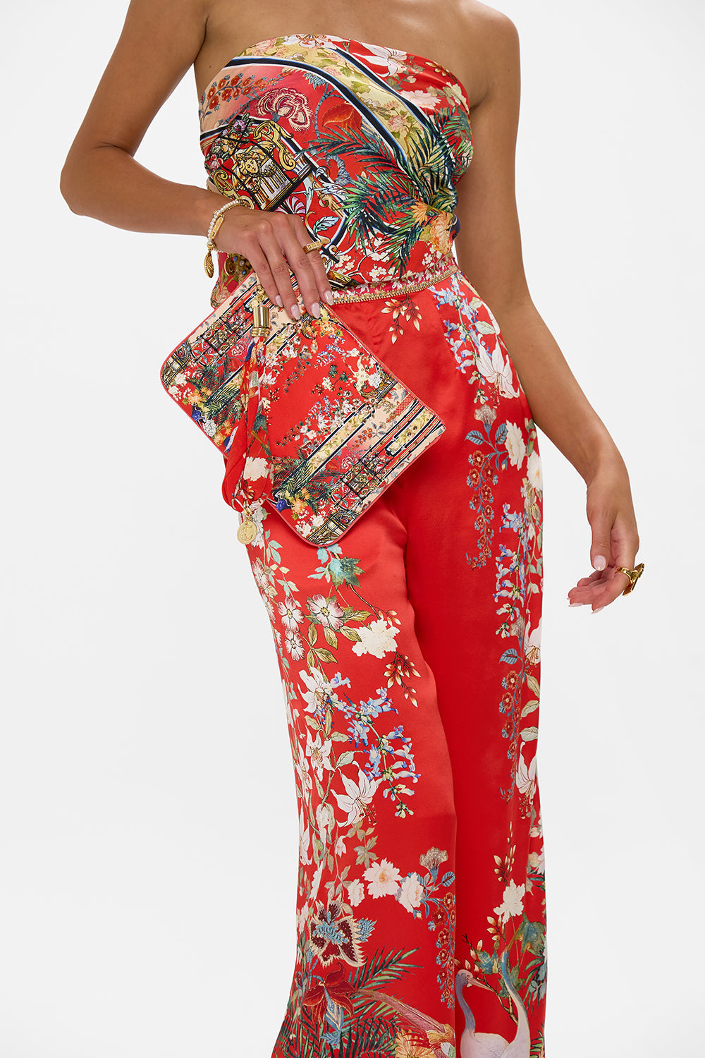 The CAMILLA SCARF CLUTCH LISBOA LUXE in our  print.