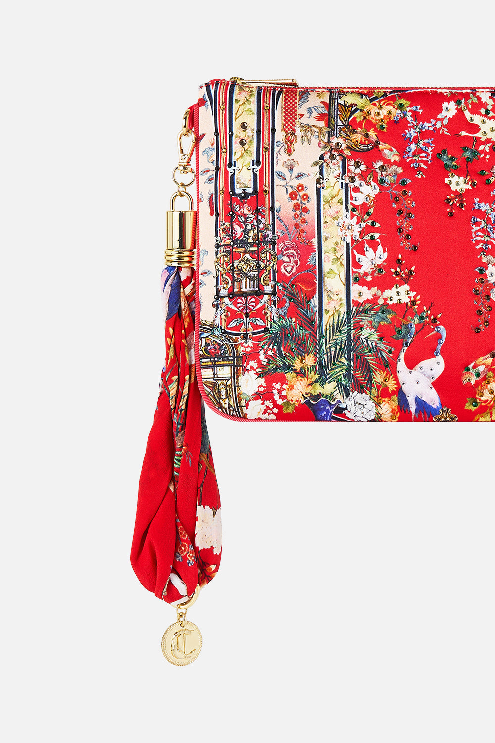 The CAMILLA SCARF CLUTCH LISBOA LUXE in our  print.