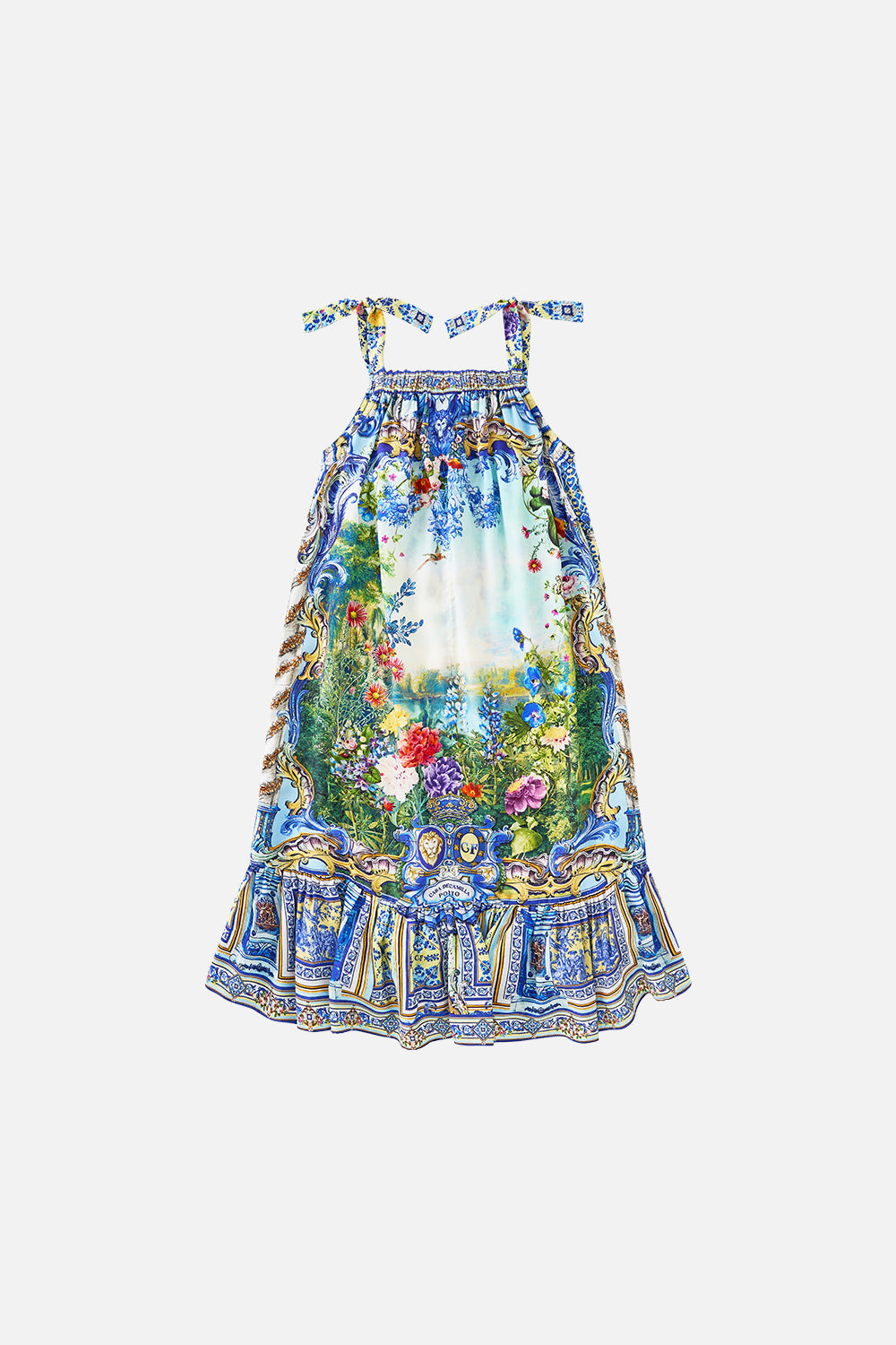 KIDS DRAWSTRING MAXI DRESS WITH BOWS 4-10 WALL TO WALL WONDERS