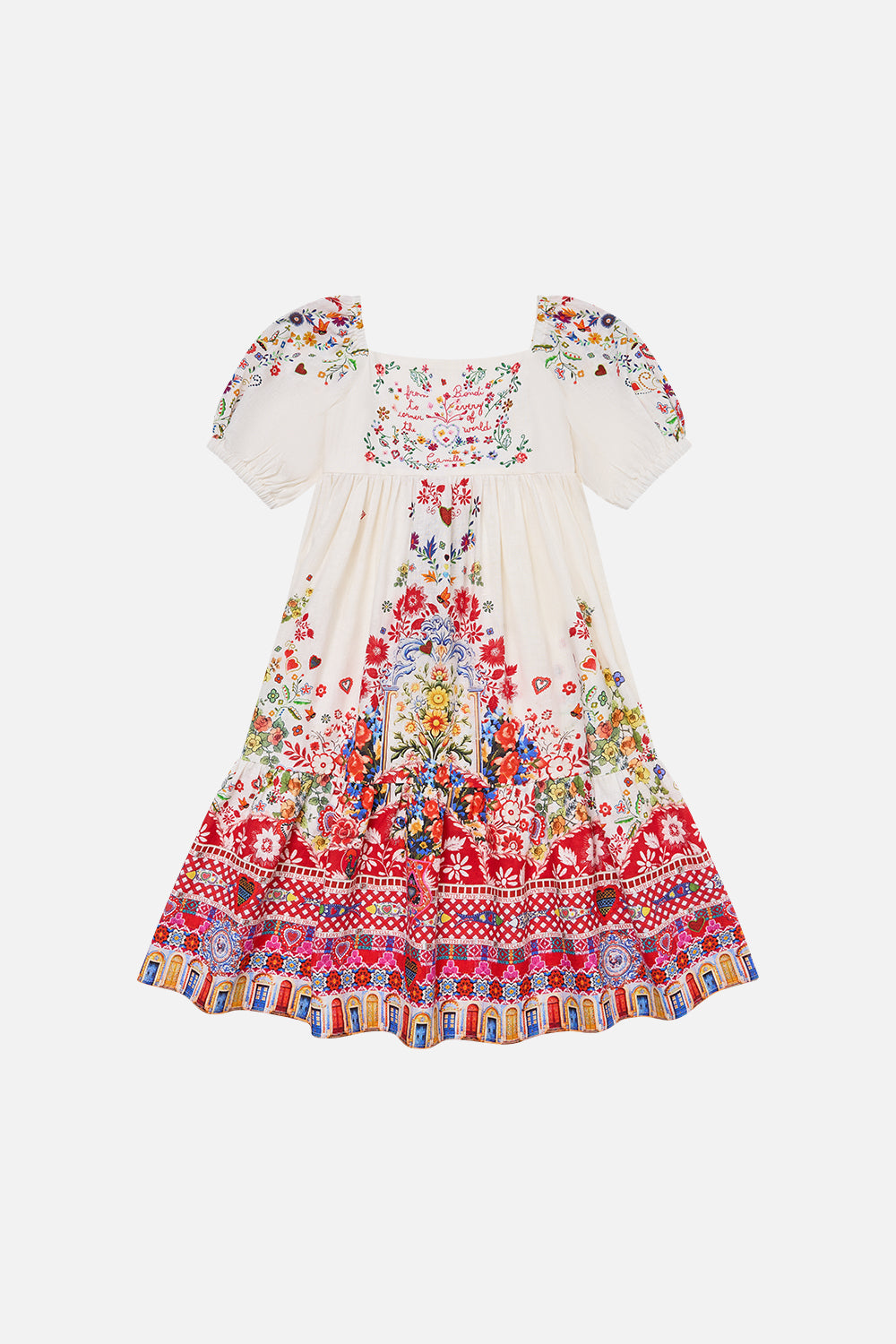 KIDS MIDI DRESS WITH PUFF SLEEVE 4-10 FAITH, LUCK & JUSTICE