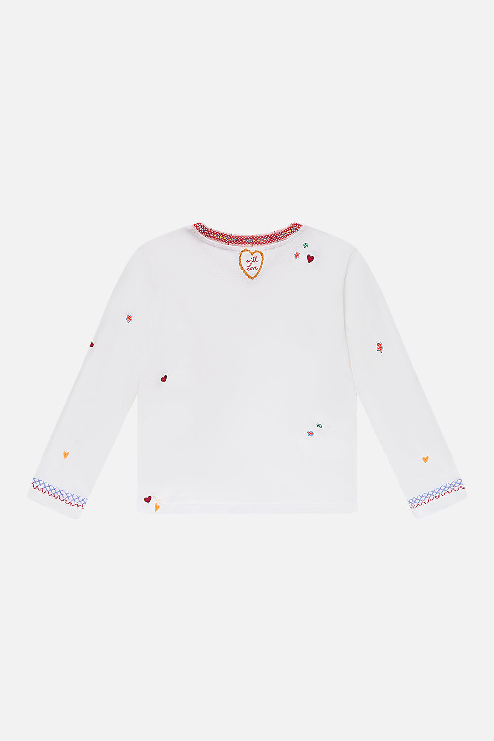 The CAMILLA KIDS LONG SLEEVE TOP 4-10 FAITH, LUCK & JUSTICE in our  print.