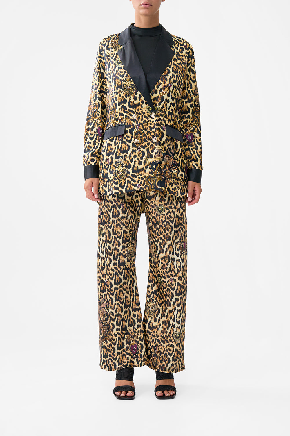 The CAMILLA DOUBLE BREASTED SOFT JACKET SAINTS AND SISTERS in our  print.