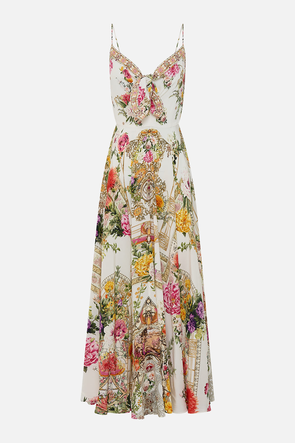 LONG DRESS WITH TIE FRONT EGYPTIAN ROSE