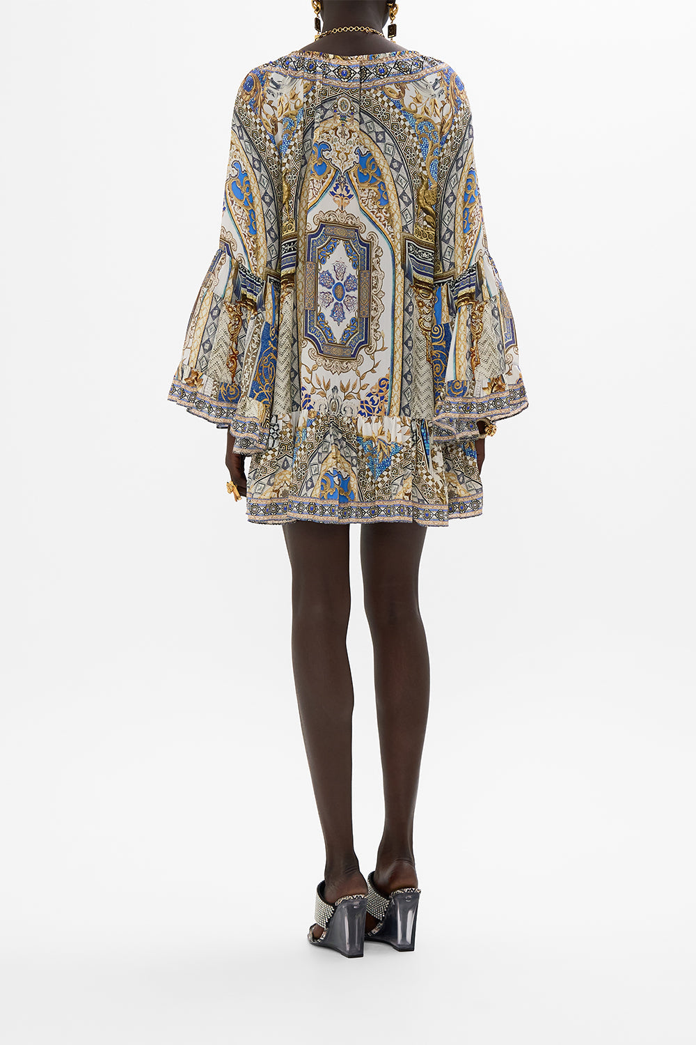 The CAMILLA A LINE FRILL DRESS MAKE ME YOUR MOSAIC in our  print.