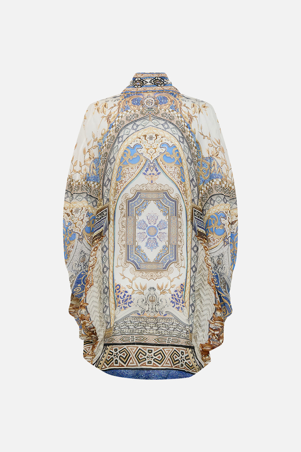 CAMILLA Open Front Cardi Cape in Make Me Your Mosaic Print.