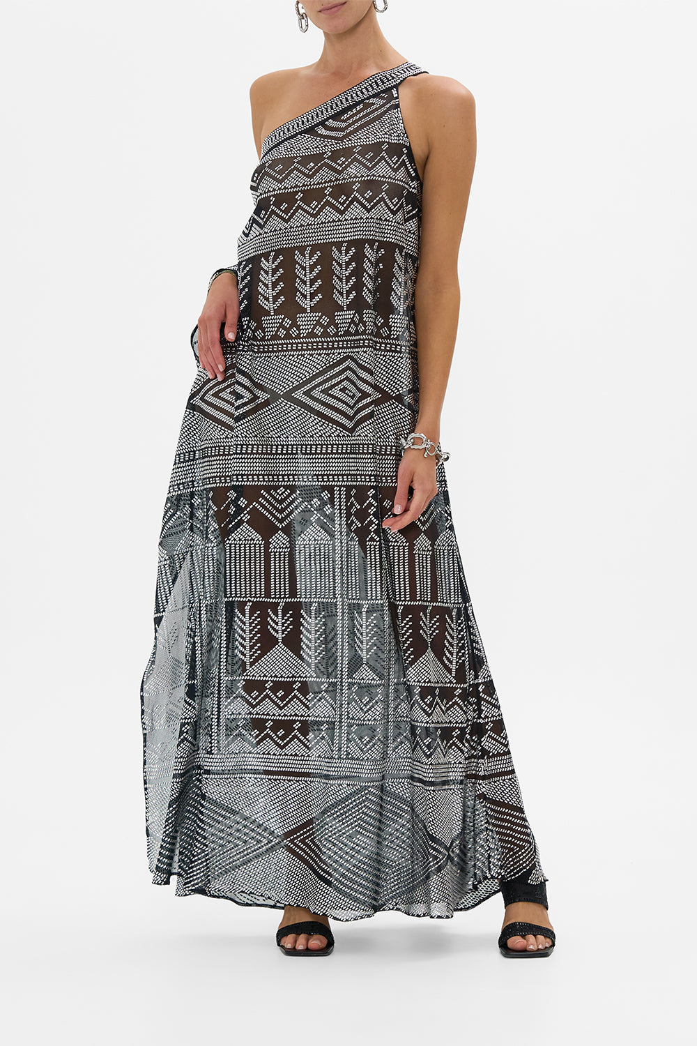 ONE SHOULDER KAFTAN WITH NECKBAND THE EGYPT EFFECT