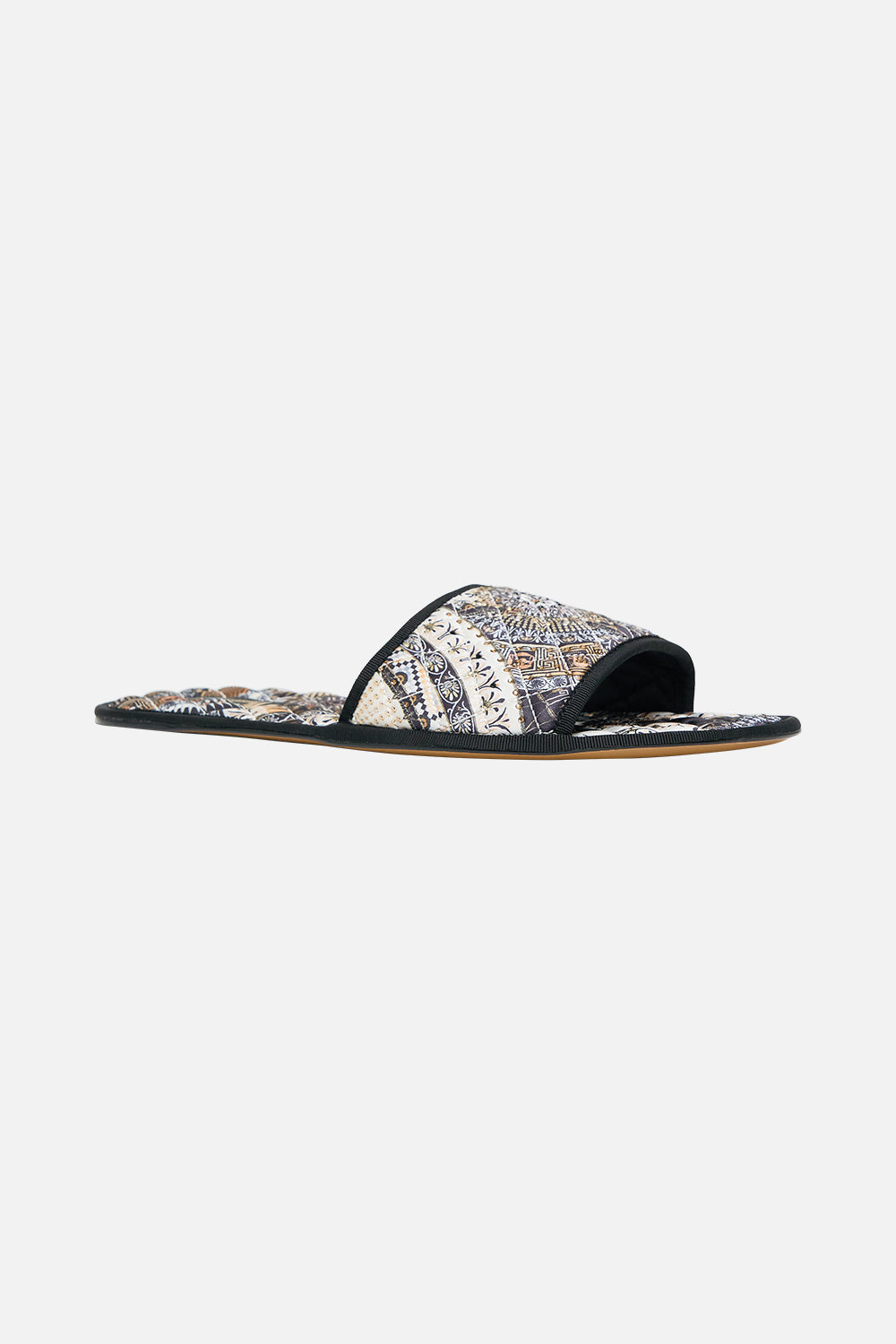 The CAMILLA SLIPPERS WITH TRAVEL CASE TEMPLES OF DENDARA in our  print.