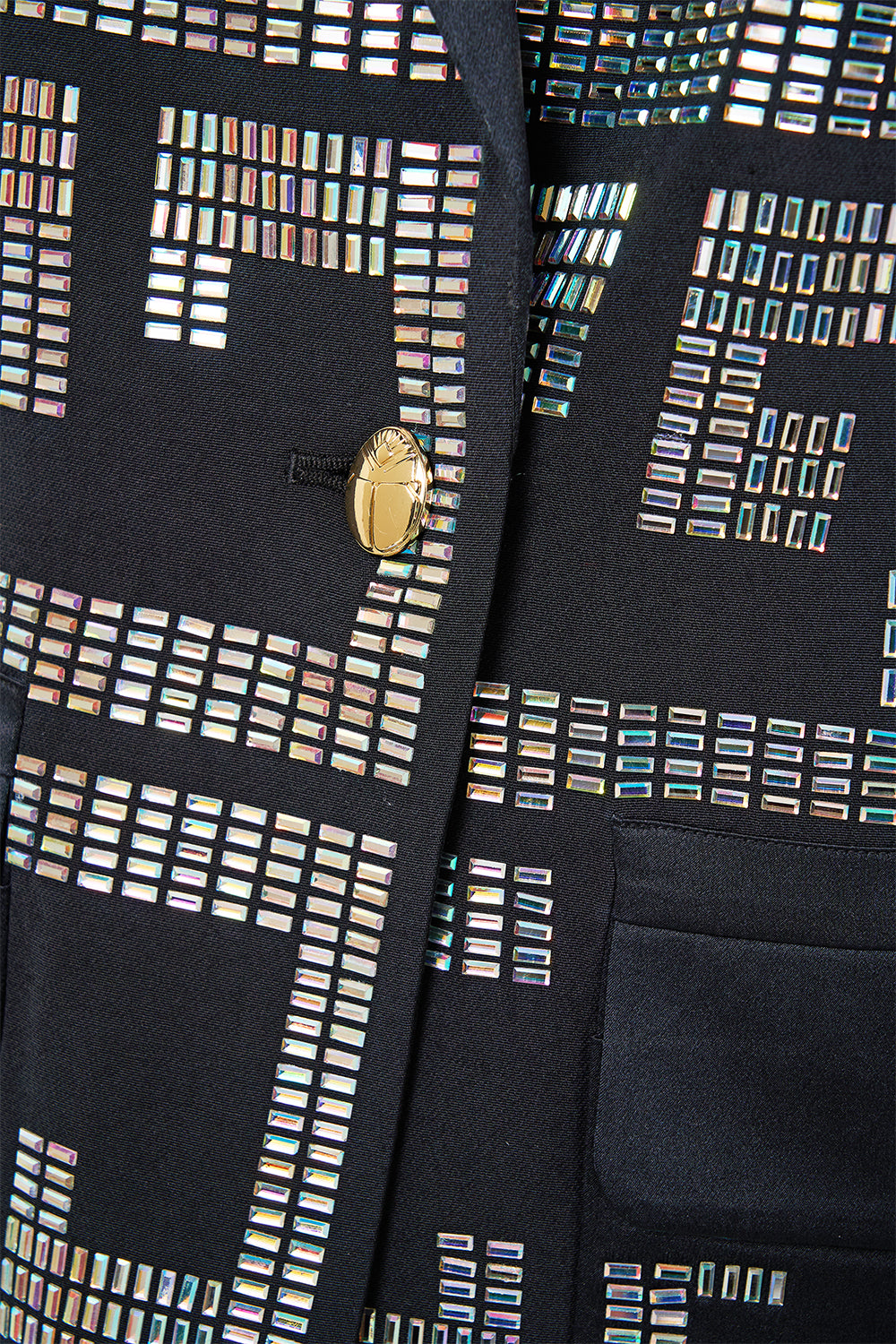 The CAMILLA JACKET WITH SLEEVE CUT OUT DETAIL READ MY GLYPHS in our  print.