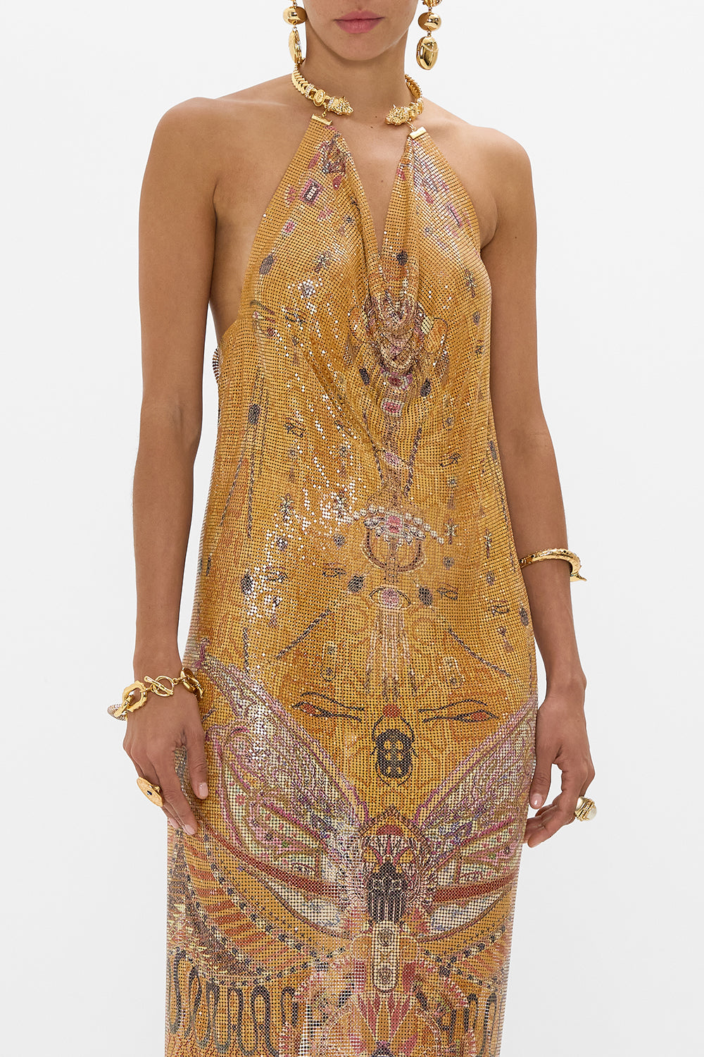 GLOMESH LONG DRESS WITH NECKPIECE VALLEY OF THE KINGS