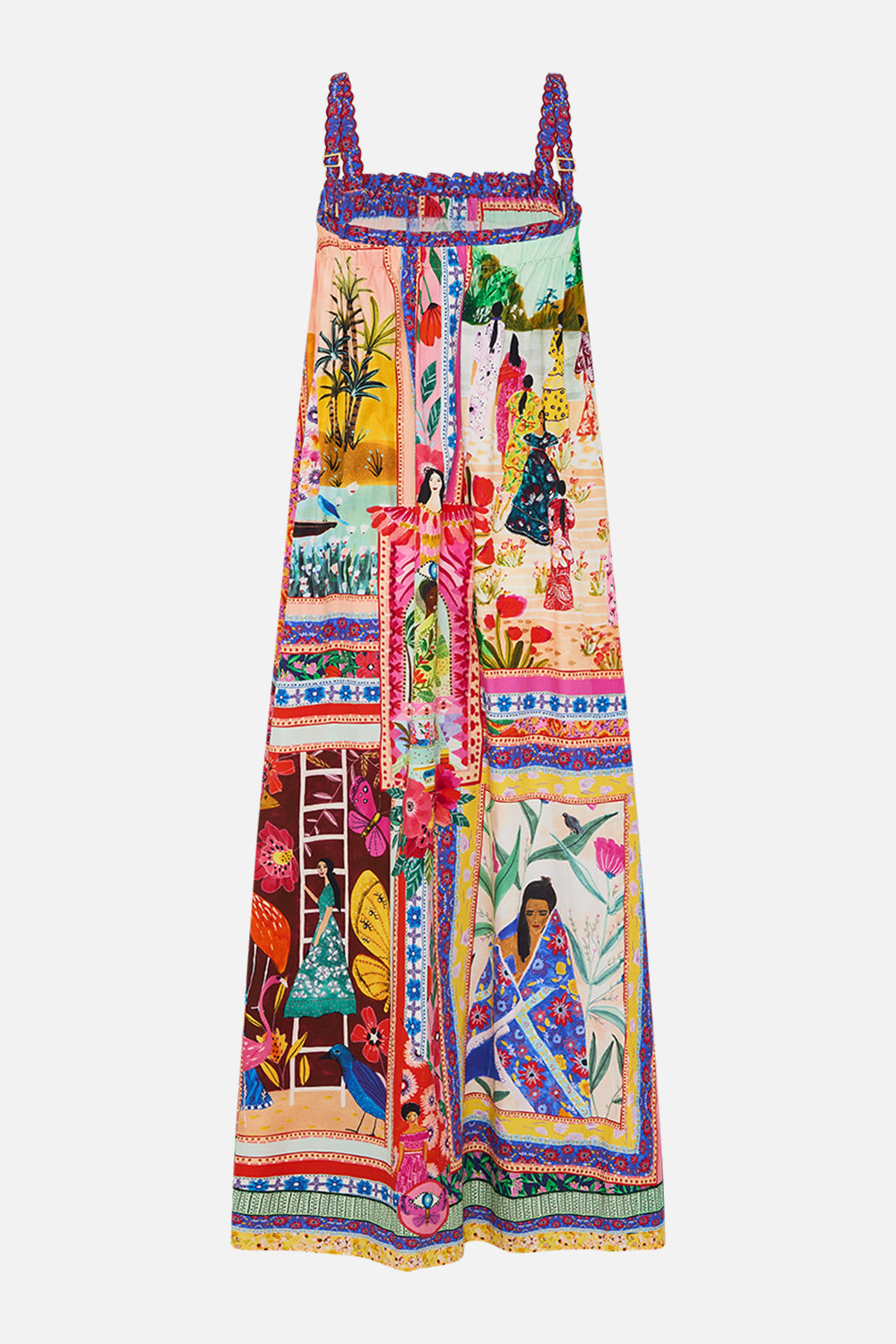 CAMILLA Wide Strap Sundress in Roeqiyas Realm print. 