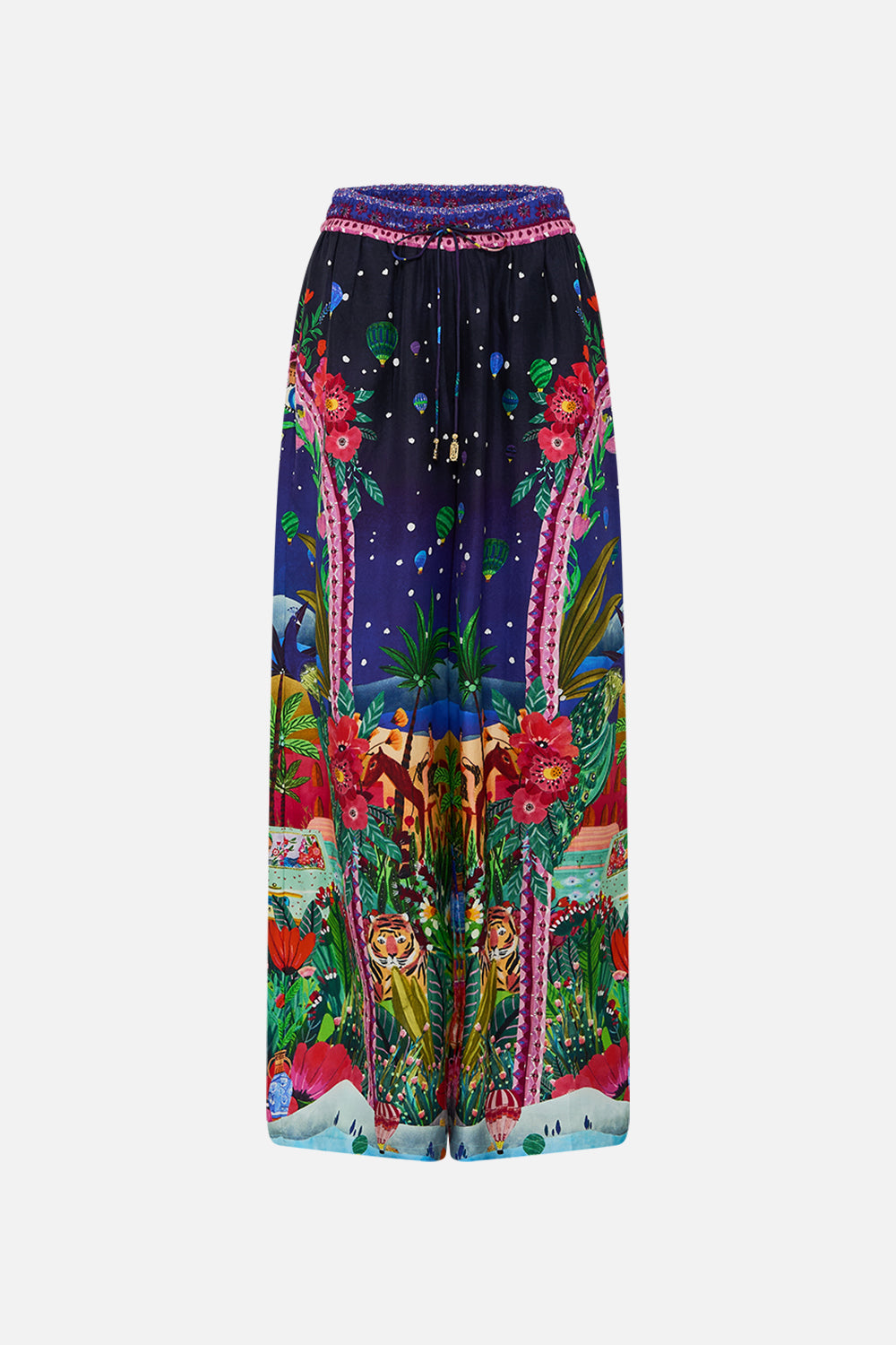 CAMILLA Straight Leg Pant in Midnight Muses print. 