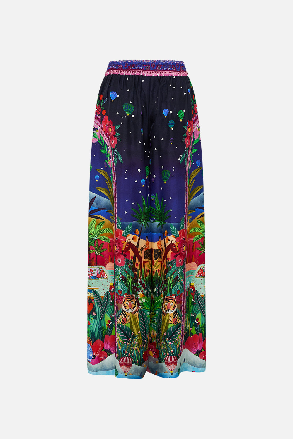 The CAMILLA STRAIGHT LEG PANT MIDNIGHT MUSES in our  print.
