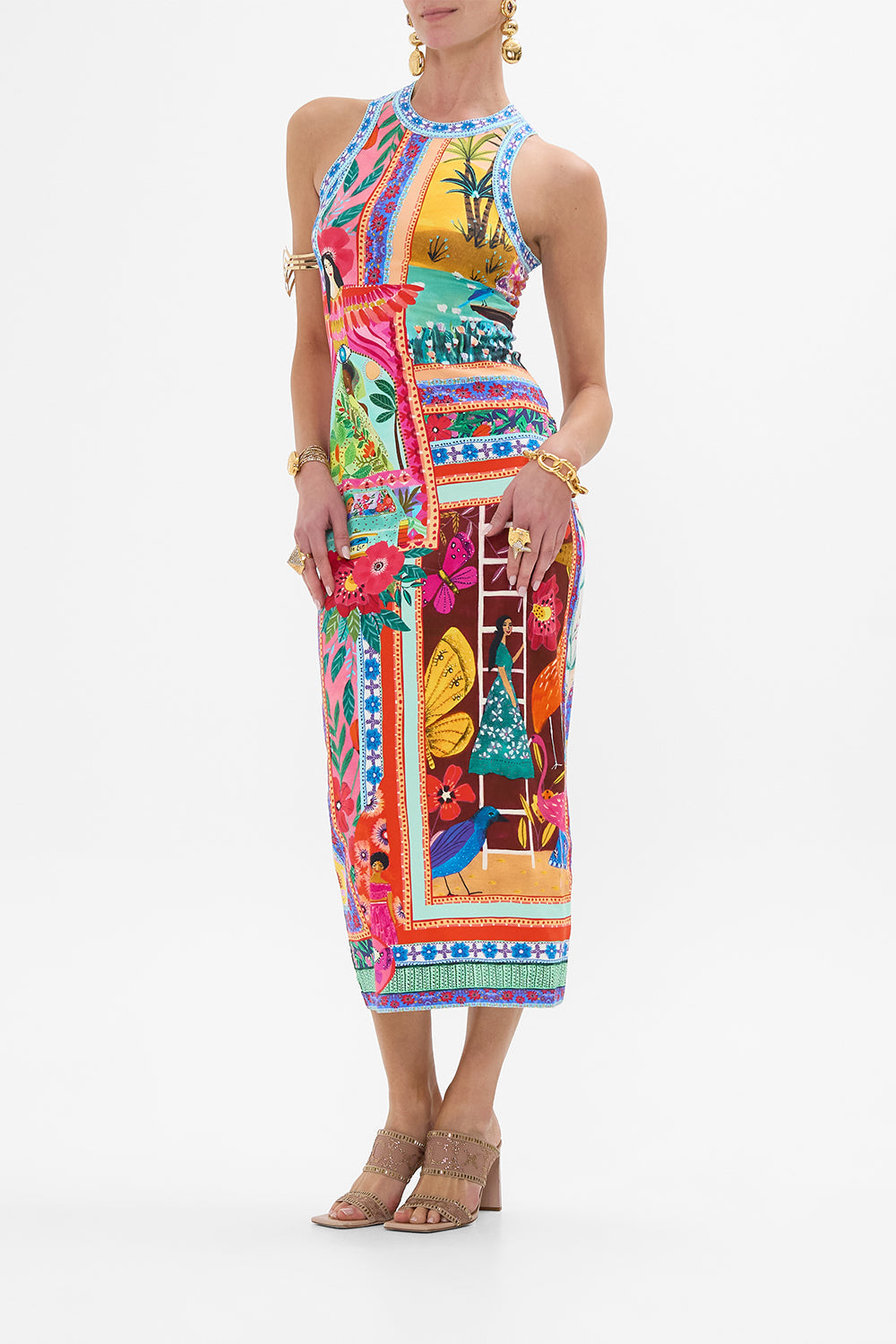 CAMILLA Jersey Tank Dress in Roeqiyas Realm print. 