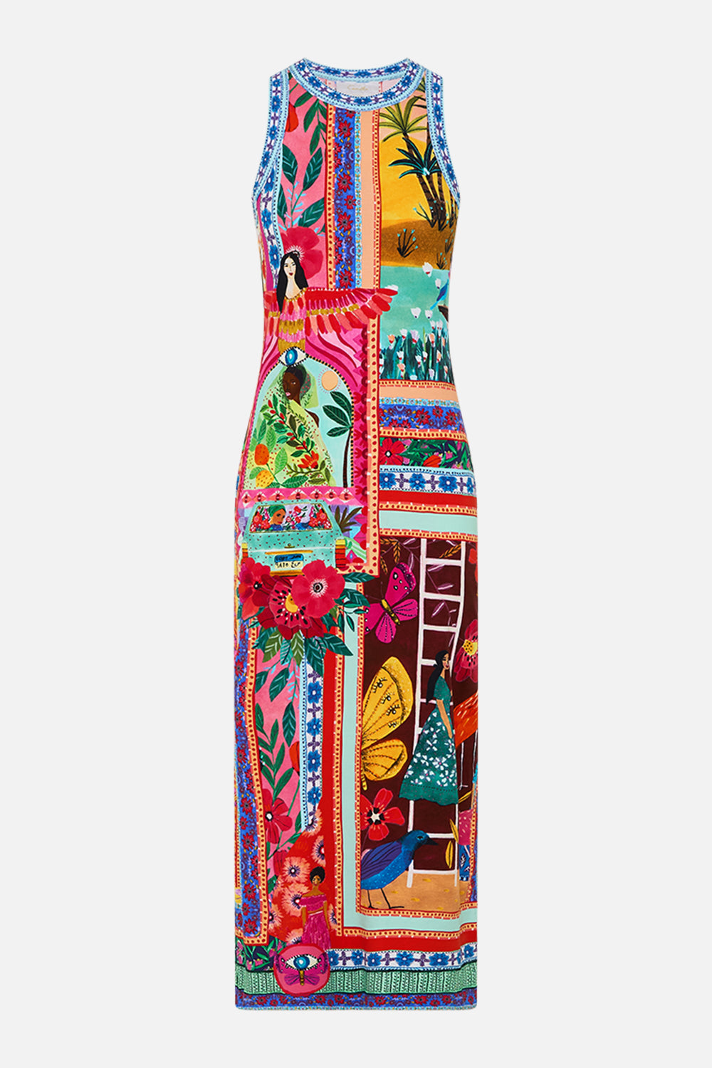 CAMILLA Jersey Tank Dress in Roeqiyas Realm print. 