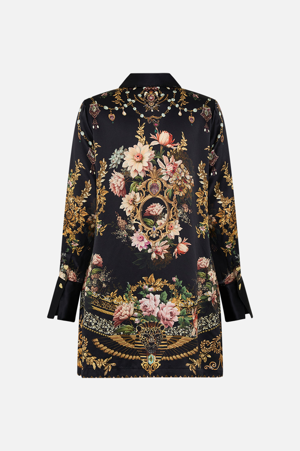 CAMILLA mini shirt dress in Dynasty Daze print. 