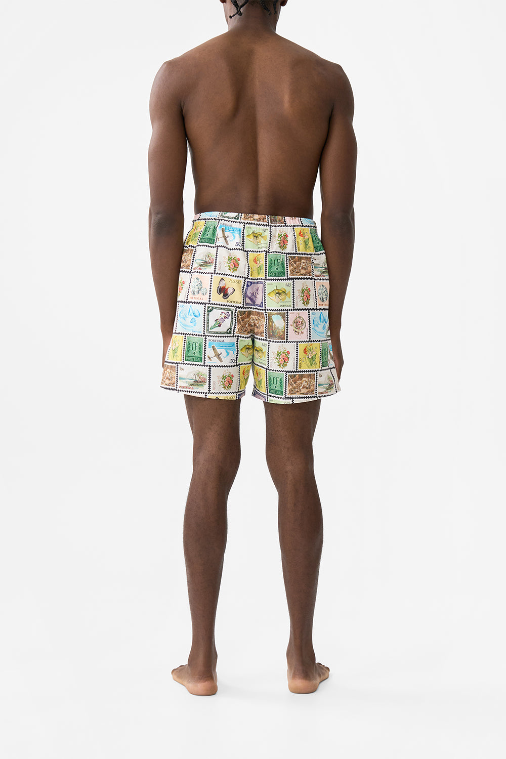 The CAMILLA MID LENGTH BOARDSHORT MY PORTO PEN PAL in our  print.