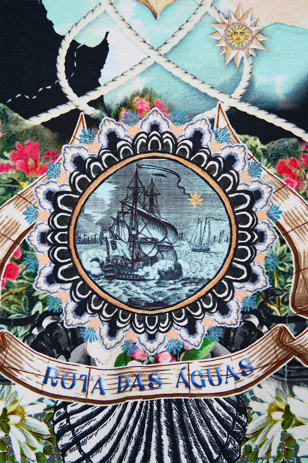 The CAMILLA Jersey Tank Dress in our Folk Afloat print.