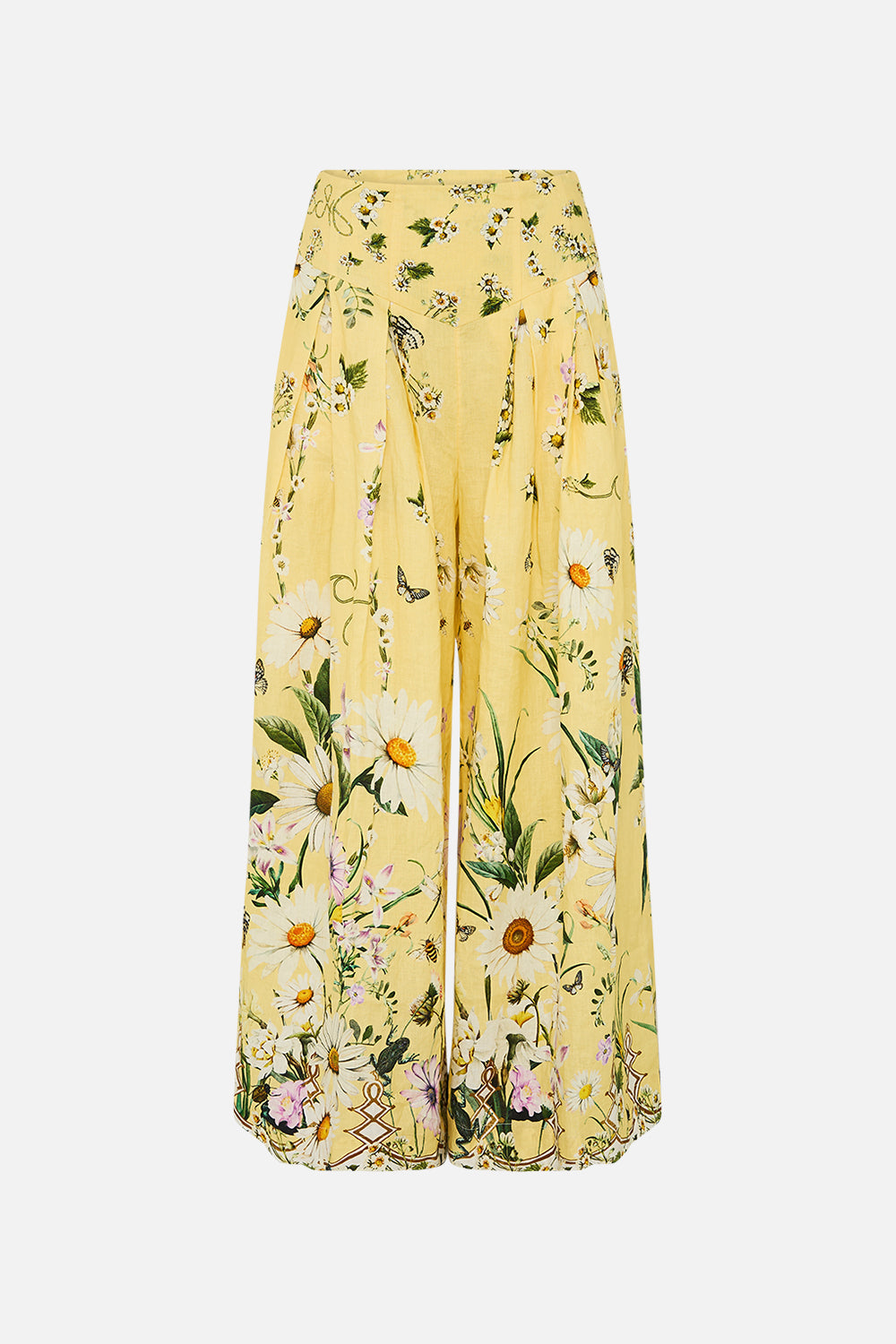 The CAMILLA Corset Waist Wide Leg Pant in our Daisy Chains print.