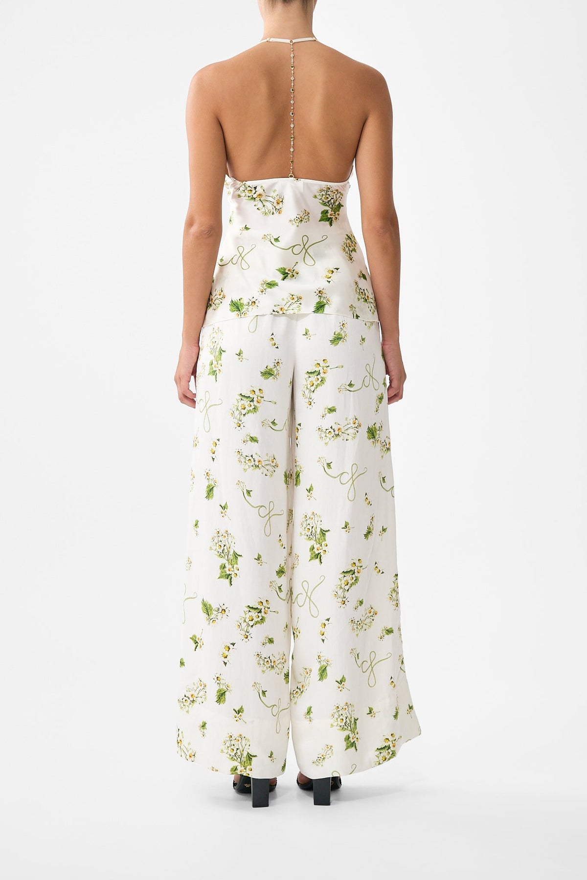 The CAMILLA Chain Detail Bias Cami in our Botanical Utopia print.