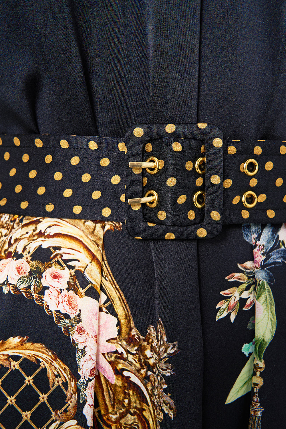 The CAMILLA Highneck Tiered Ruffle Hem Dress in our Noble Endeavours print.