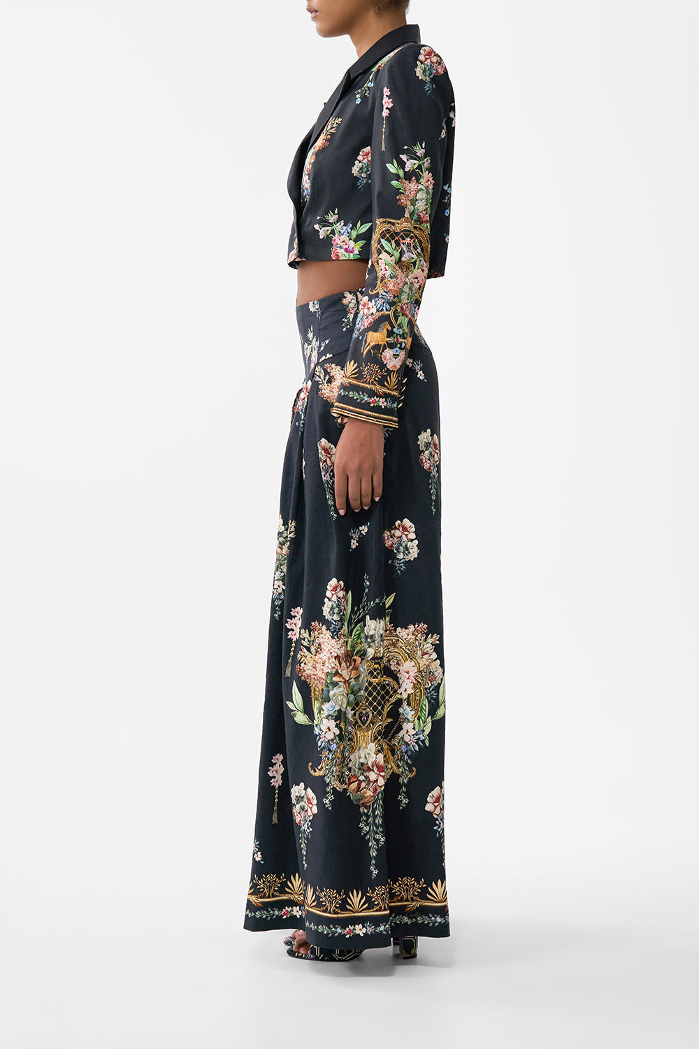The CAMILLA CORSET WAIST WIDE LEG PANT NOBLE ENDEAVOURS in our  print.