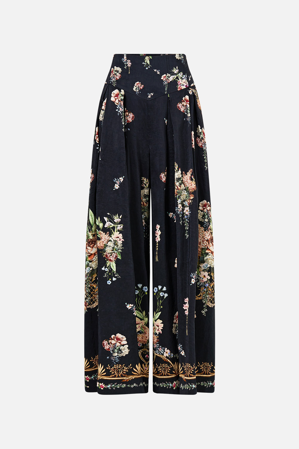 The CAMILLA Corset Waist Wide Leg Pant in our Noble Endeavours print.