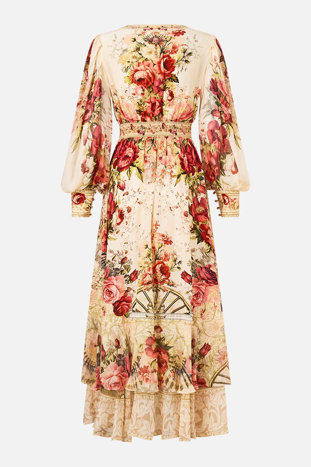 The CAMILLA LONG BUTTON FRONT DRESS MEET ME AT THE MAJESTIC in our  print.