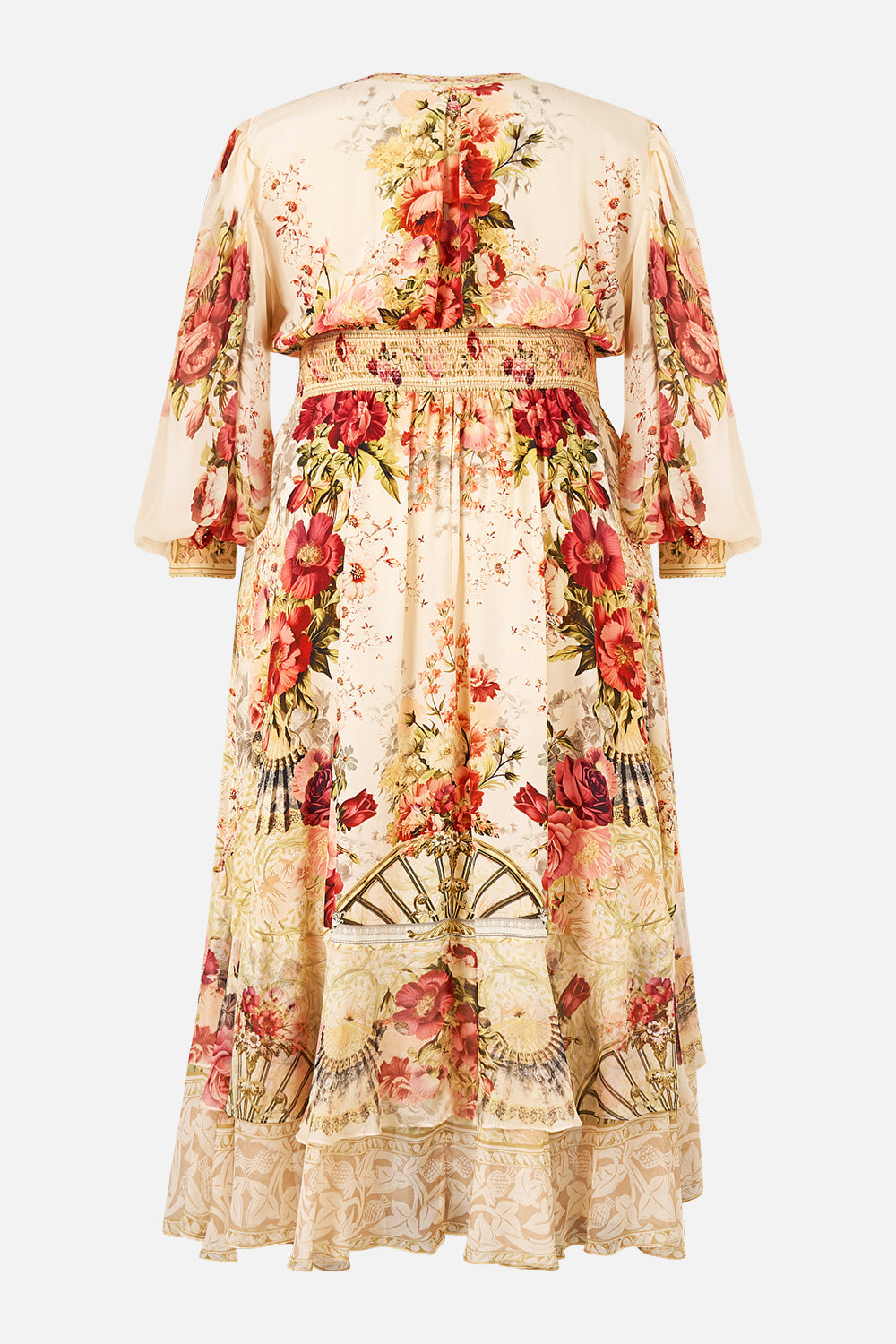 The CAMILLA LONG BUTTON FRONT DRESS MEET ME AT THE MAJESTIC in our  print.