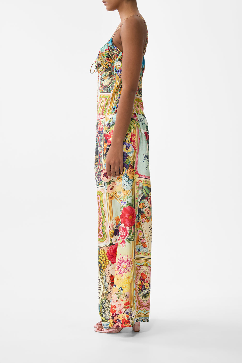 The CAMILLA GATHERED BODICE BIAS TOP SOAP OPERA in our  print.