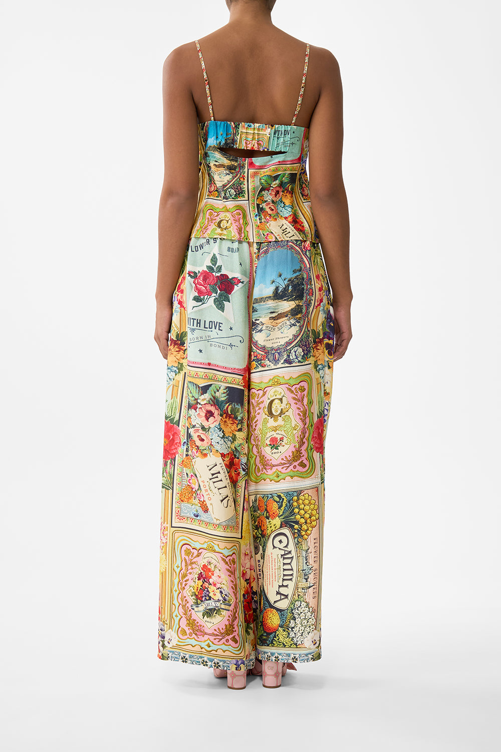 The CAMILLA GATHERED BODICE BIAS TOP SOAP OPERA in our  print.
