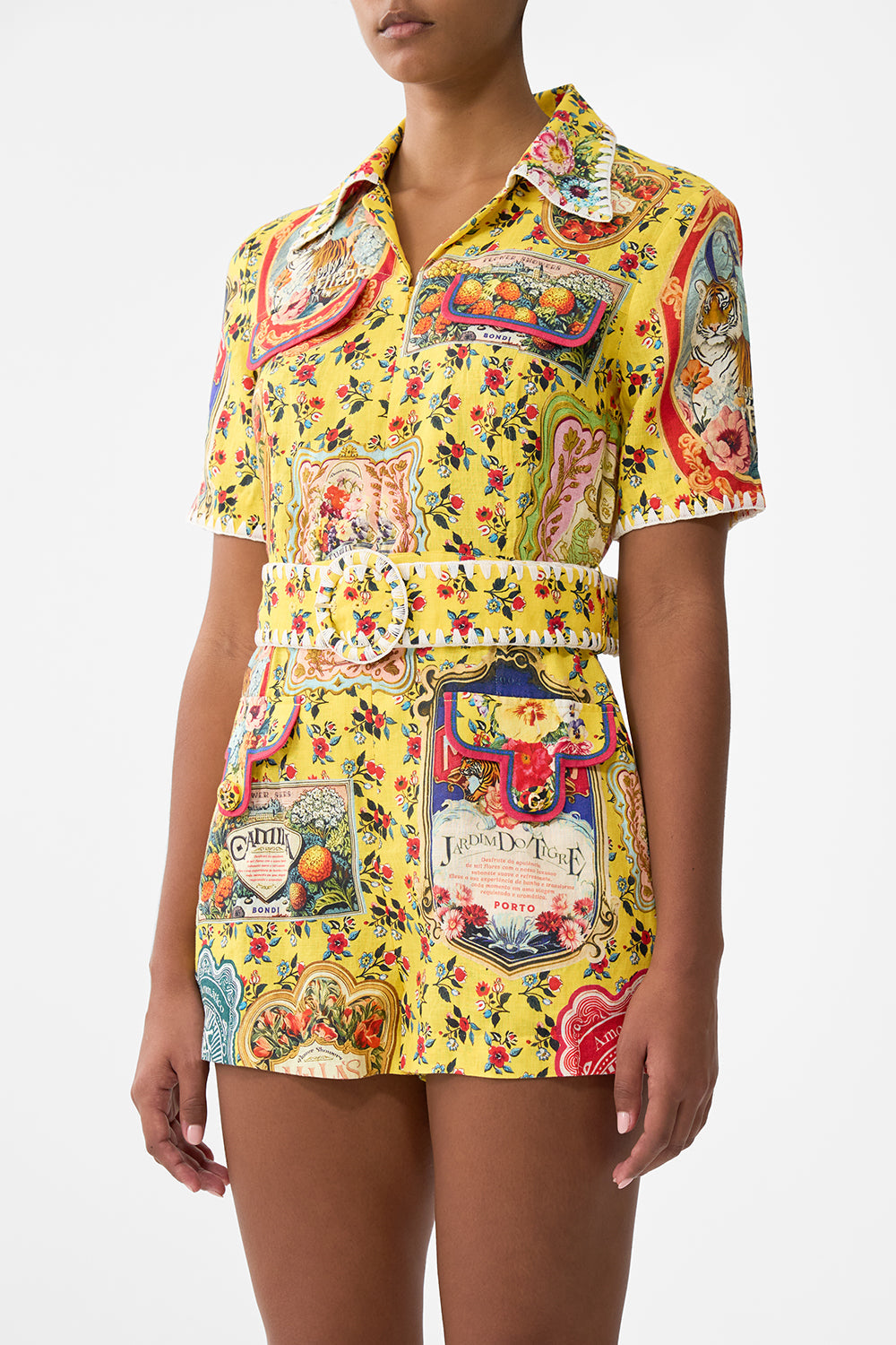 The CAMILLA Pocket Playsuit in our Soap Opera print.